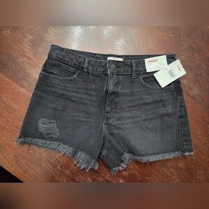Wrangler Women's Black Distressed Jean Shorts
